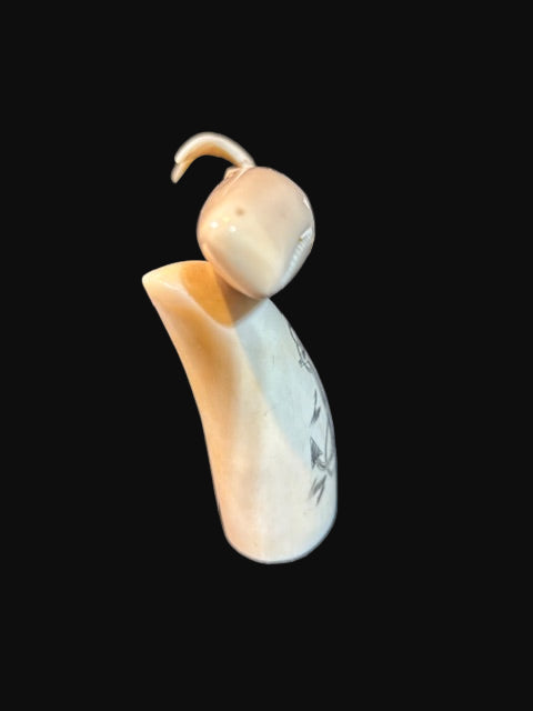 Scrimshaw-Style Whale Figurine with Anchor Design - Annapolis Maritime Antiques