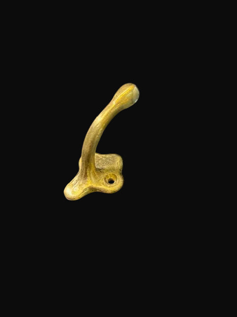 #Coat Hook Wall Mount Victorian Architectural Hardware - Solid Brass - Annapolis Maritime Antiques