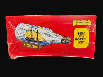 America Ship in a Bottle Kit – Woodkrafter Kits Model 202 – Sealed (1984) - Annapolis Maritime Antiques