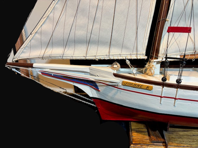 Handcrafted Wooden Schooner Model Ship “JOANNE B” – Nautical Maritime Décor - Annapolis Maritime Antiques