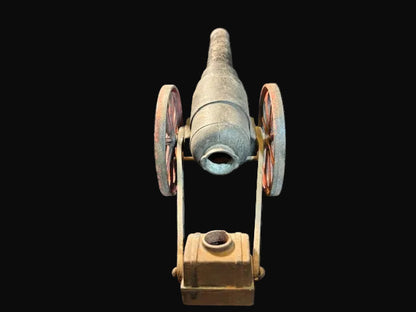 #16″ Cast Iron Toy Cannon – Original Paint – Early 1900s Military Toy - Annapolis Maritime Antiques