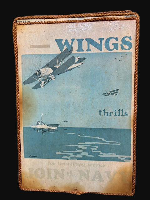 #U.S. Navy Aviation Recruitment Wooden Plaque – “Wings Thrills Join the Navy”