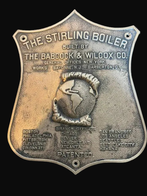 #Original Early 20th Century Stirling Boiler Nameplate – Babcock & Wilcox Co. - Annapolis Maritime Antiques