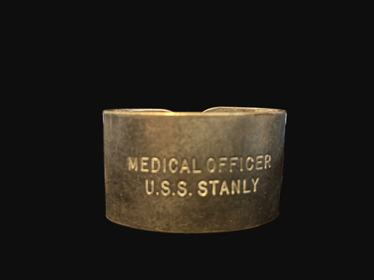 #Rare WWII U.S. Navy Napkin Ring – USS Stanly (DD-478) – Medical Officer Marked