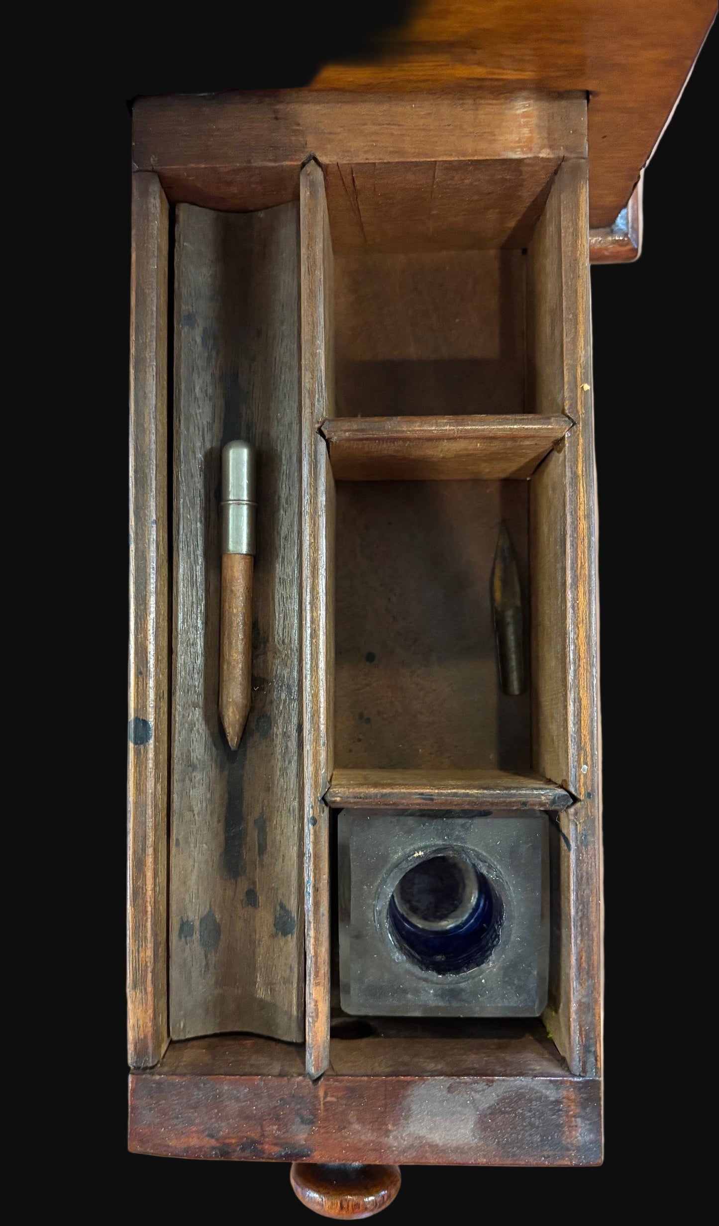 #Davenport Desk – 19th Century Mahogany/Walnut with Inlay