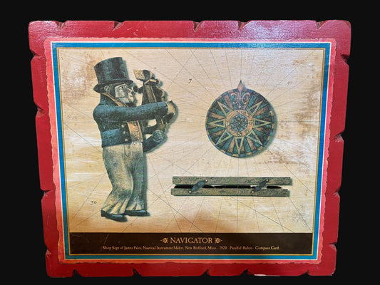 #Wall Plaque – “Navigator” – James Fales Shop Sign, 1820