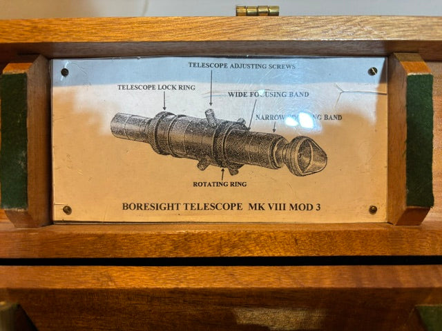 WWII Era U.S. Navy Mk VIII Mod. 3 Boresight Telescope in Fitted Wooden Case - Annapolis Maritime Antiques