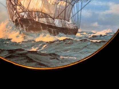 #Charles Vickery "The Lightning" Clipper Ship Plate – Golden Age of Sail Series, W.S. George Fine China