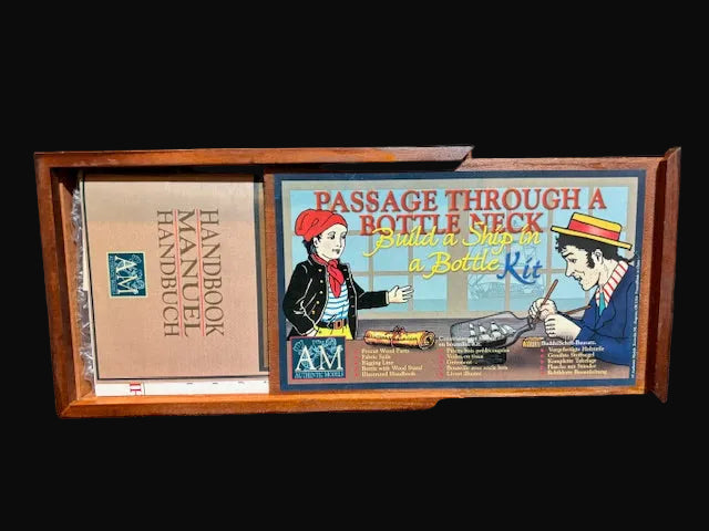 Passage Through a Bottle Neck – Ship in a Bottle Craft Kit – Authentic Models – Wooden Box