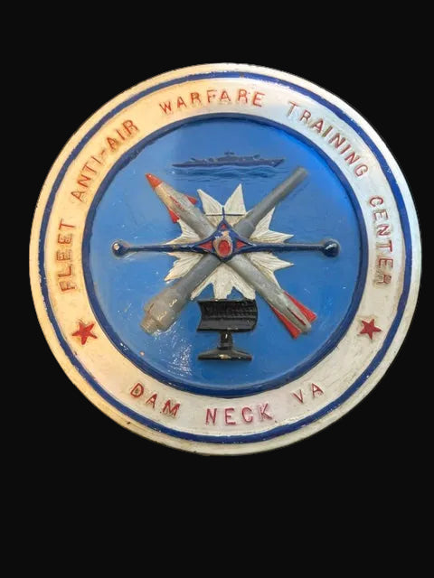 #Fleet Anti-Air Warfare Training Center Dam Neck VA Navy Plaque 7.5" - Annapolis Maritime Antiques