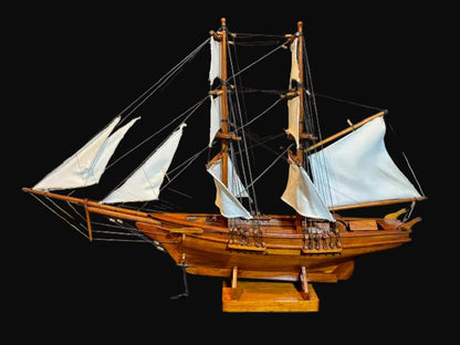 Handcrafted Wooden Sailing Ship Model – Age of Exploration Style – Decorative Nautical Display - Annapolis Maritime Antiques