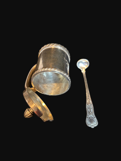 WWII U.S. Navy Silver-Plated Mustard/Condiment Pot with Spoon – International Silver Co.
