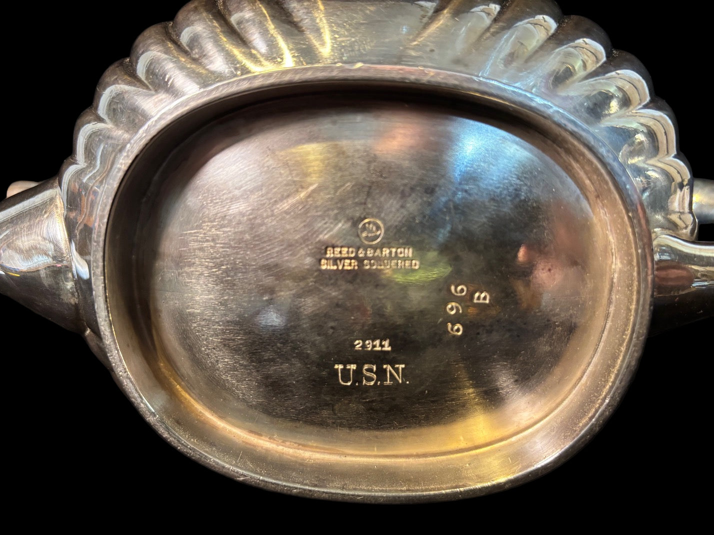 Reed & Barton U.S. Navy Silver Soldered Teapot –