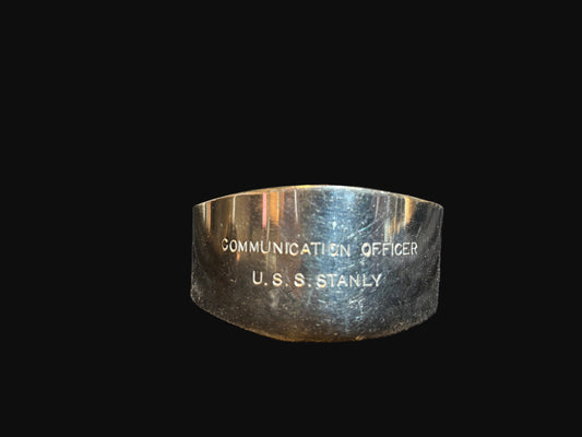 #WWII U.S. Navy Wardroom Napkin Ring – USS Stanly (DD-478) – Communication Officer