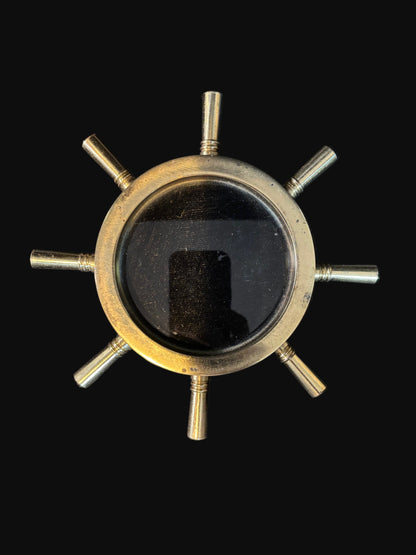 #Ship’s Wheel Magnifying Glass – Brass Maritime Desk Accessory