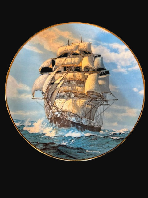 #Charles Vickery "The Lightning" Clipper Ship Plate – Golden Age of Sail Series, W.S. George Fine China