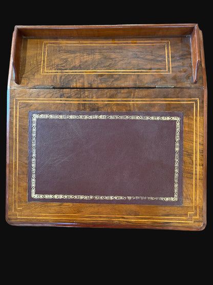 #Davenport Desk – 19th Century Mahogany/Walnut with Inlay