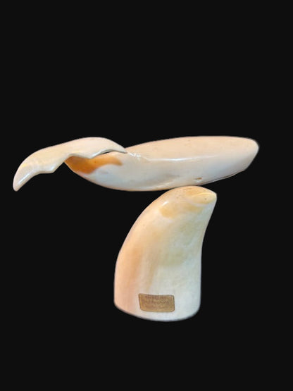 Scrimshaw-Style Whale Figurine with Anchor Design - Annapolis Maritime Antiques