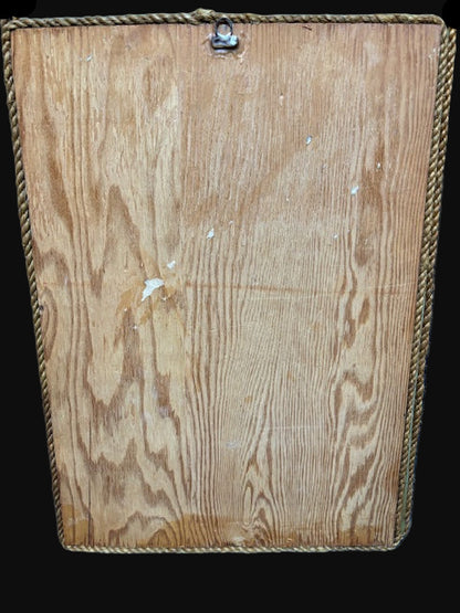 #U.S. Navy Recruiting Plaque – “The Sea Inspires Great Deeds” – Rope Trim Wood Mount