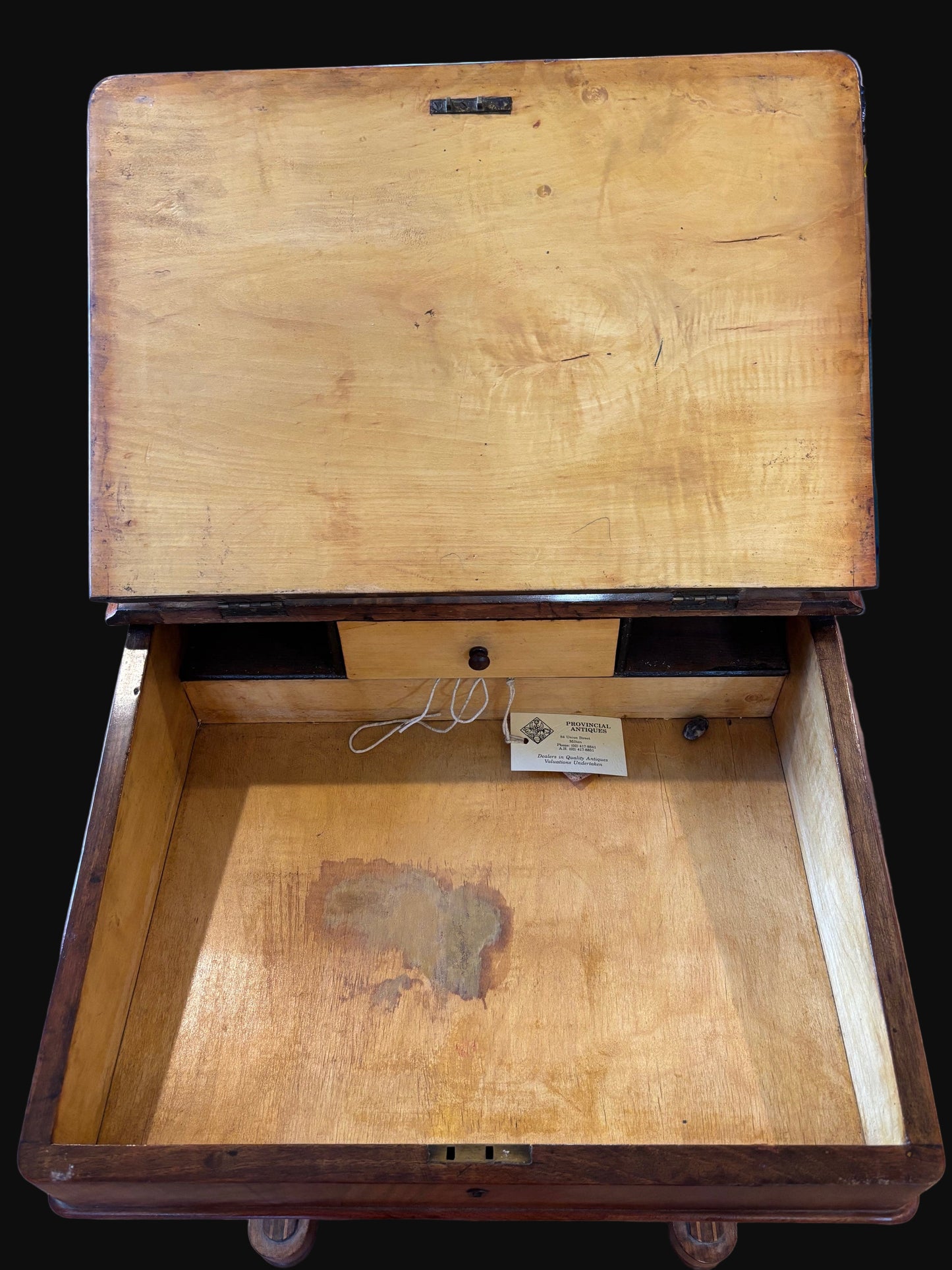 #Davenport Desk – 19th Century Mahogany/Walnut with Inlay