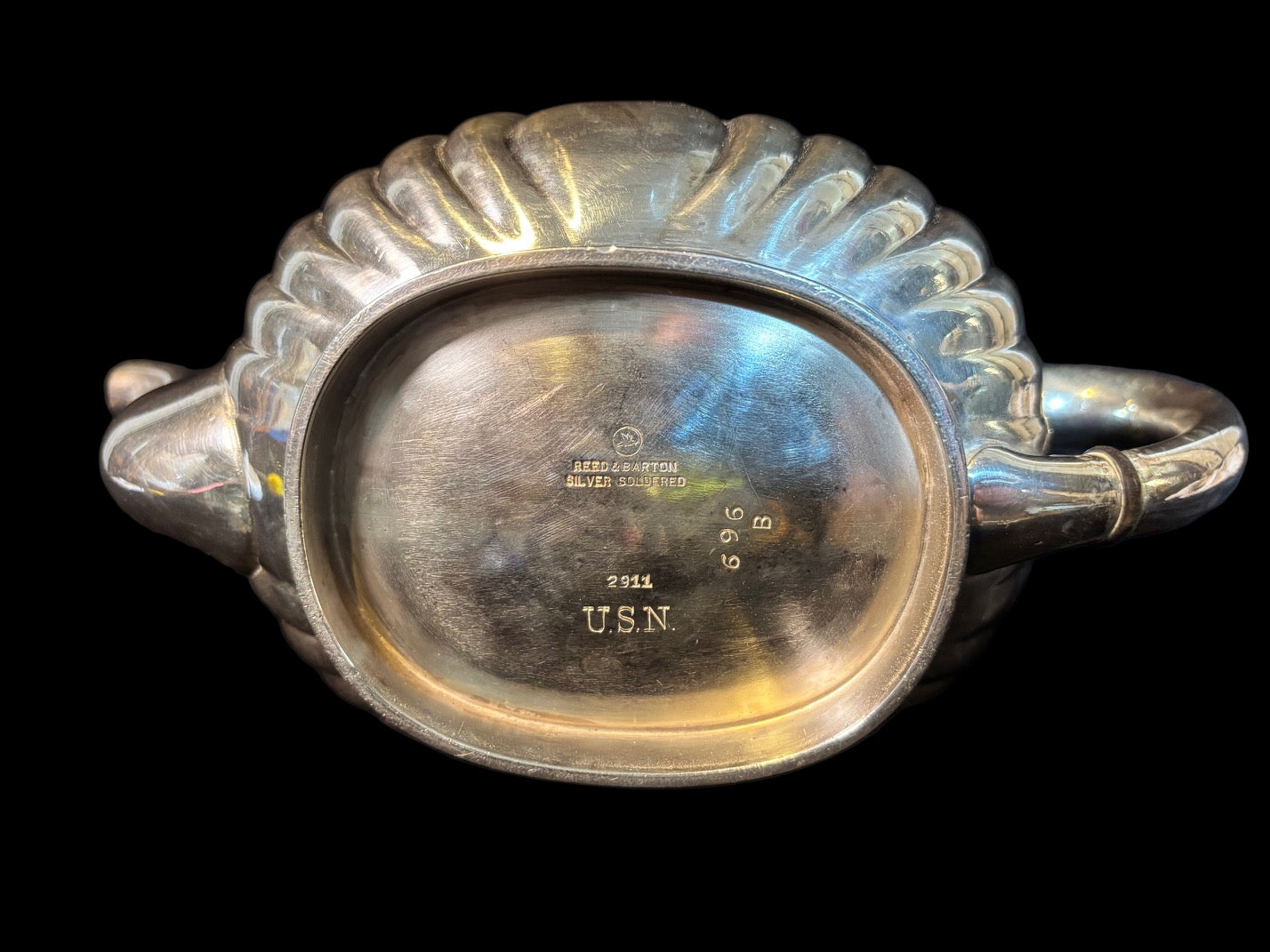Reed & Barton U.S. Navy Silver Soldered Teapot –