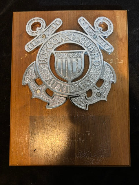 #U.S. Coast Guard Auxiliary Cast Metal Emblem Plaque Maritime Wall Display - Annapolis Maritime Antiques