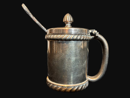 WWII U.S. Navy Silver-Plated Mustard/Condiment Pot with Spoon – International Silver Co.