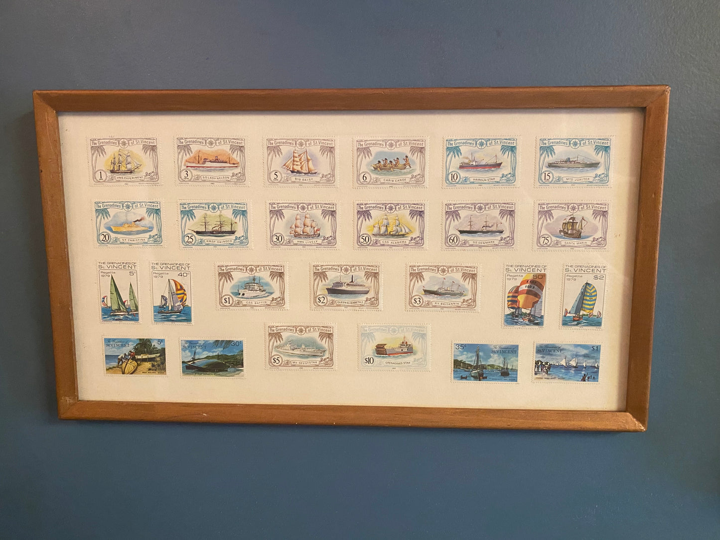 The Grenadines of St. Vincent Uncirculated Stamp Collection Framed
