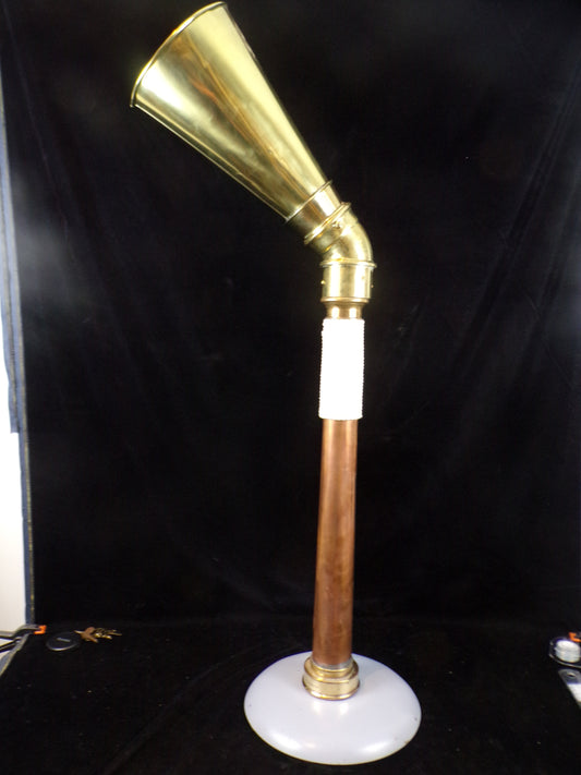 Voice Tube Megaphone, WWI Era, with Custom Display Stand