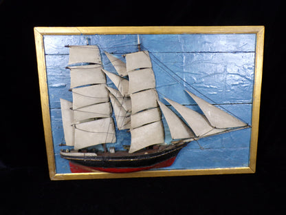 Ship Art - Sailing Ship, Half- Hull Projection Diorama