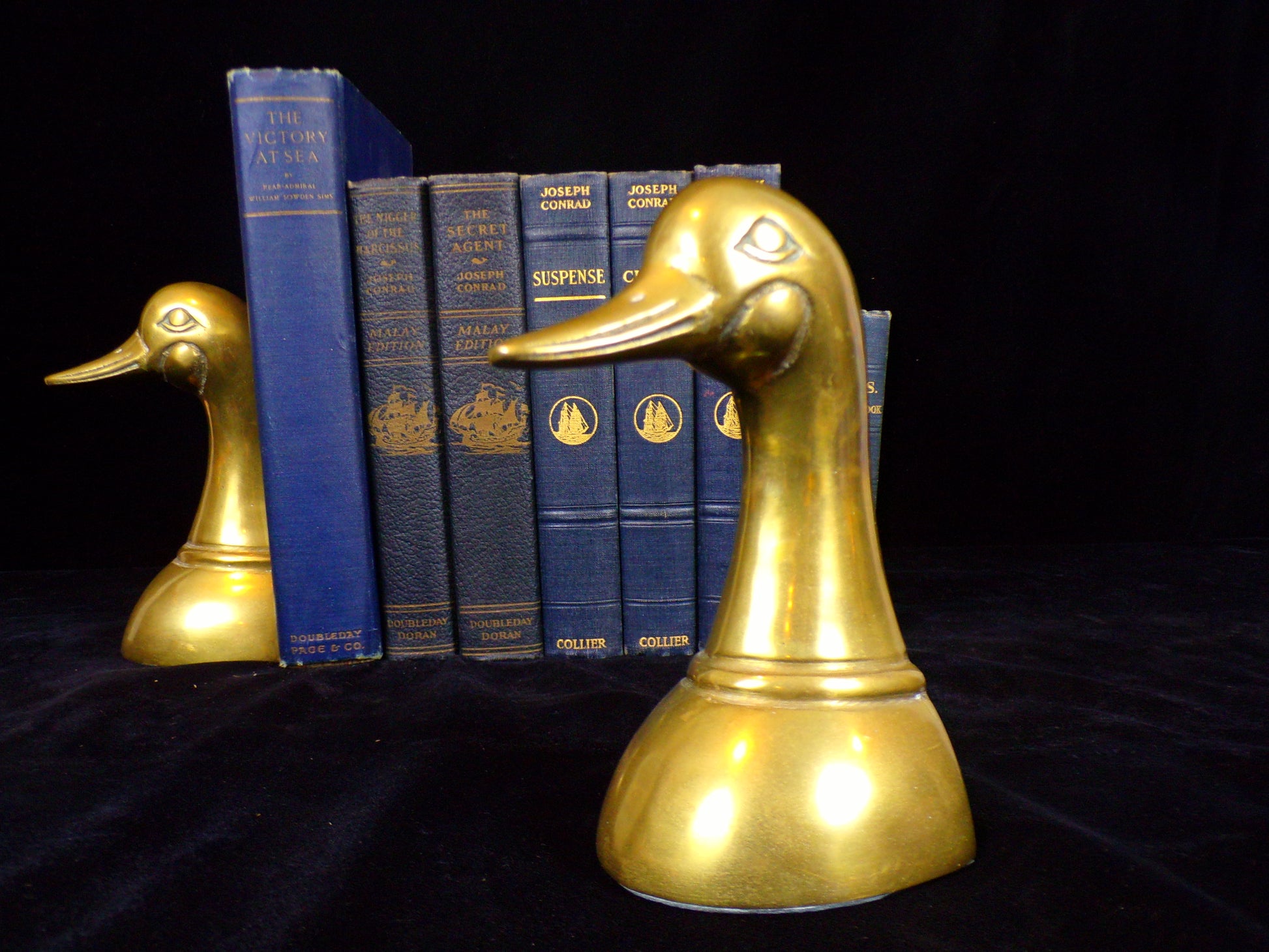 Vintage Large Brass Duck Head Bookend
