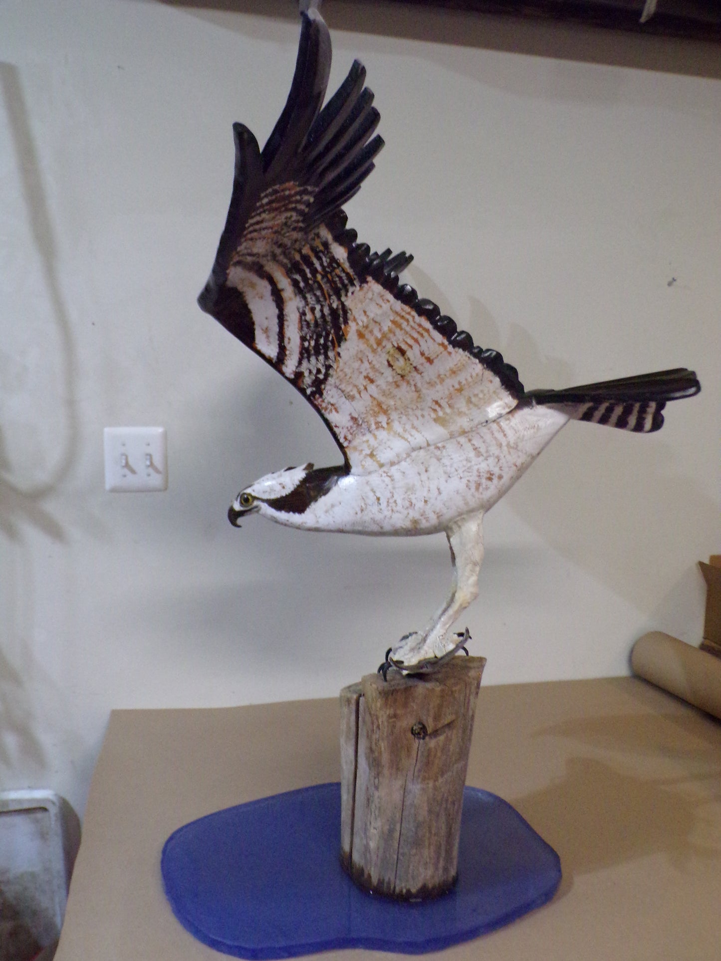 Osprey with Baby Bluefish - Wood Carving