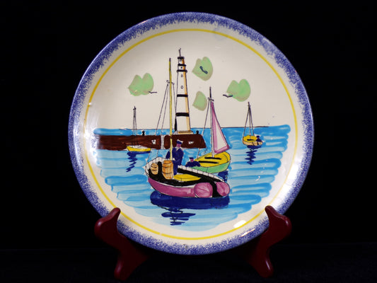 Plate / Nautical Theme - Glazed, France
