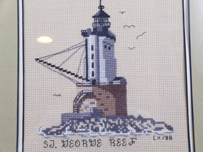 St. George Reef Lighthouse - Framed Needlepoint