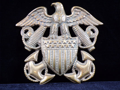 Brass Eagle Shield / Crossed Anchors Symbol