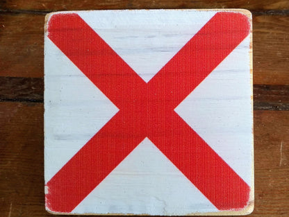 Coasters Custom Made Signal Flags - Alphabet, wood w/cork base - Annapolis Maritime Antiques