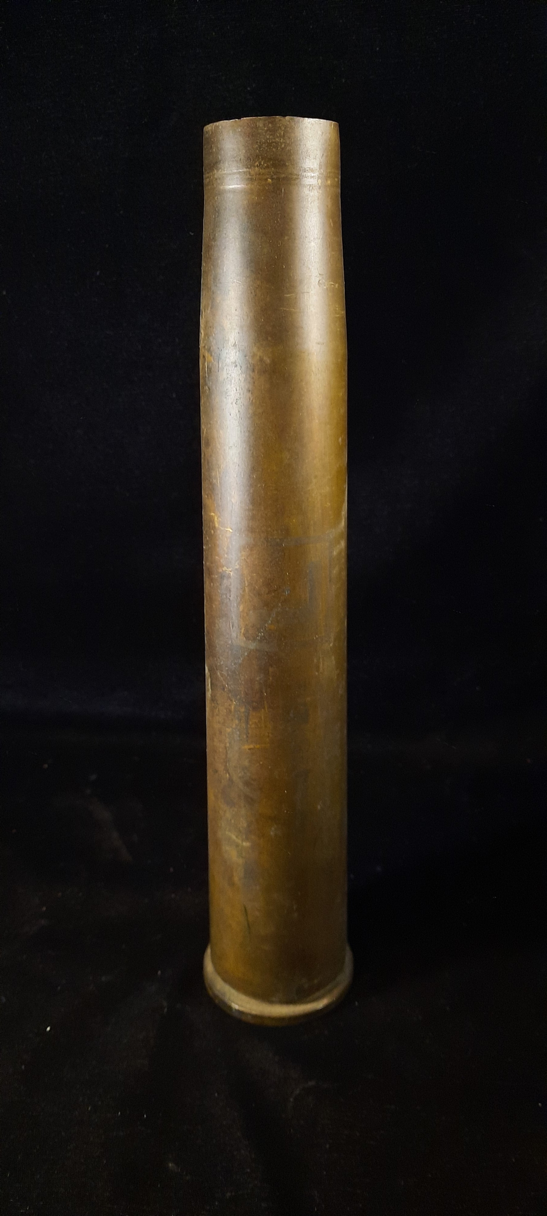 This 12" old brass shell casing is dated 1944 and is marked 40MM MK2.  - Antique Mystique