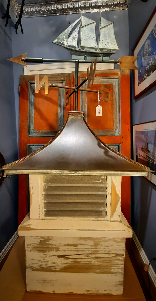 Cupola, Antique Nautical, Copper and Copper Clad, Circa 1920's, with weathervane