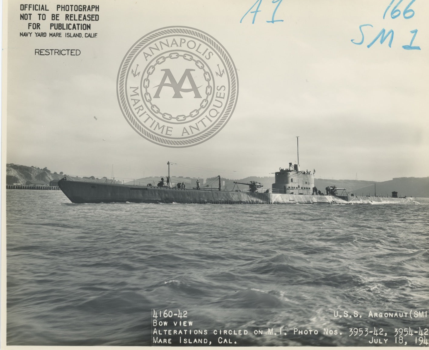 USS Argonaut (SS-166 / V-4 ) Submarine