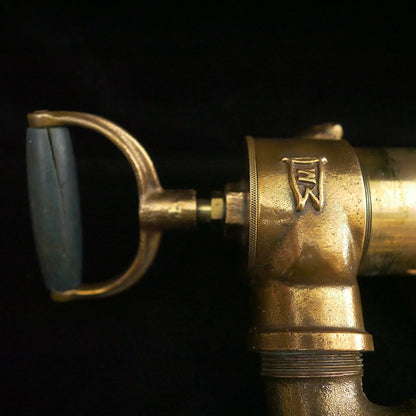 Wooden handle Wilcox Crittenden 27" bilge pump with brass mounts.