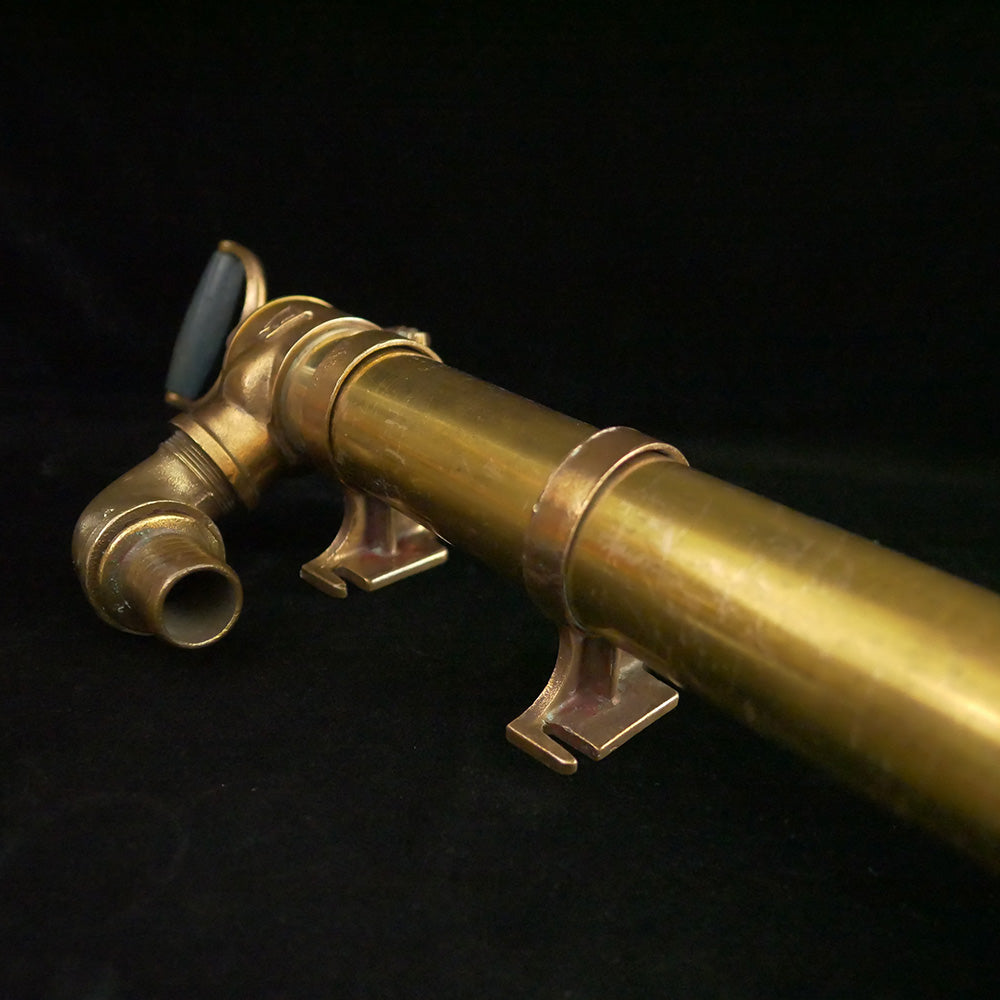 Wooden handle Wilcox Crittenden 27" bilge pump with brass mounts.