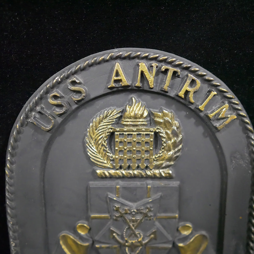 Closeup of USS Antrim plaque