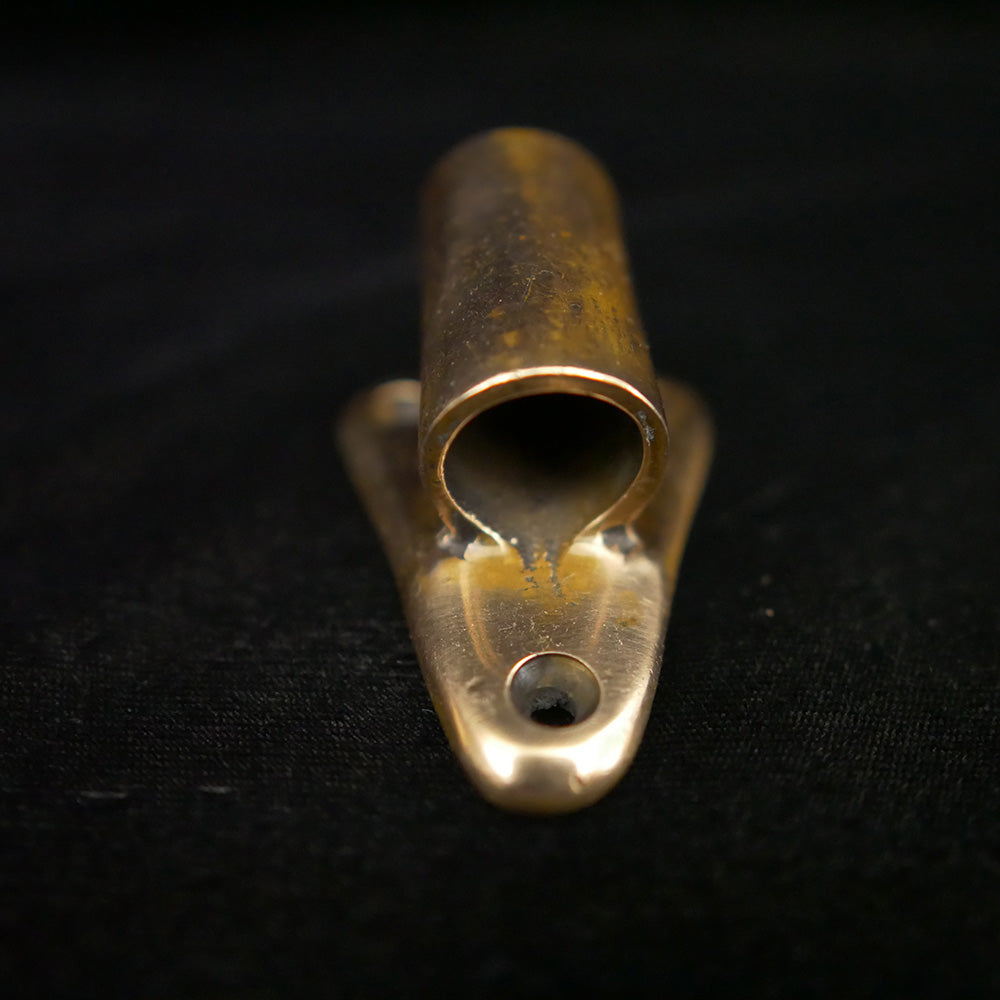 Antique brass rail holder
