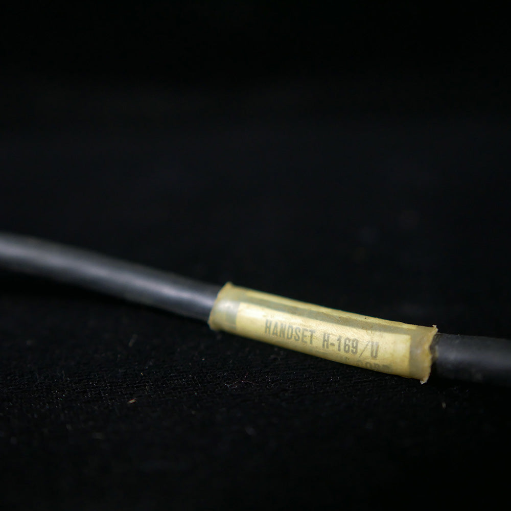 Closeup of cord label
