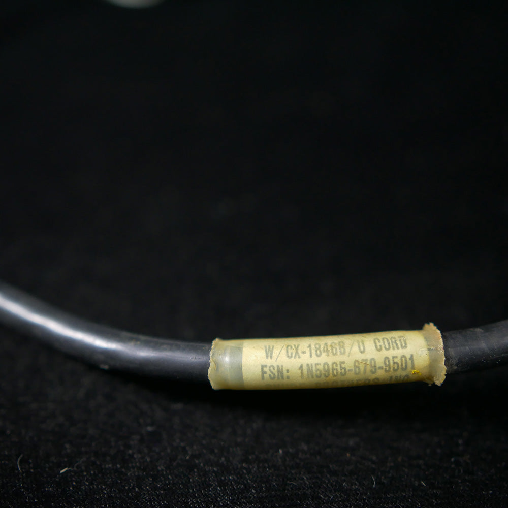 Closeup of cord label