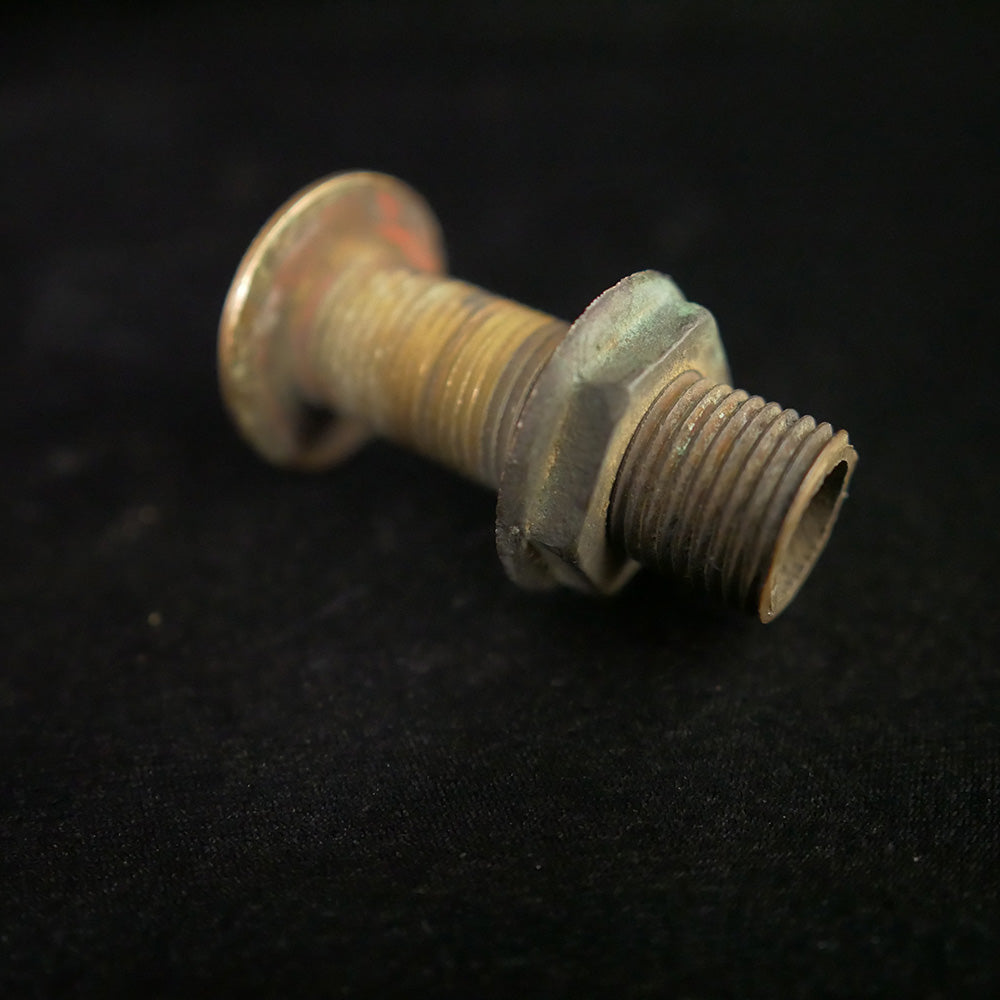 Large 2.75-inch brass bolt with nut.