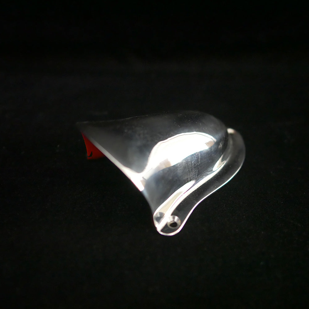 5" polished chrome ventilator with painted red underside.