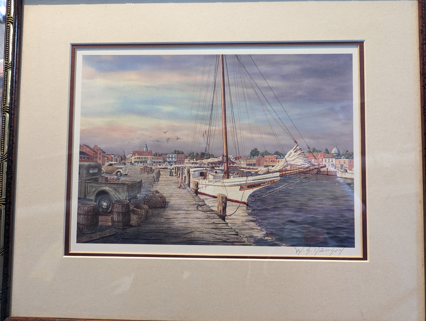 Annapolis Waterfront Signed Print, W. G. Dawson