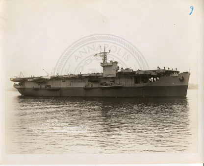 Official Navy Photo of WWII era USS Bogue (CVE-9) Aircraft Carrier - Annapolis Maritime Antiques