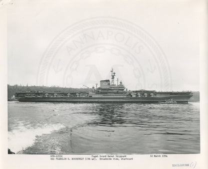 Official Navy Photo of WWII era USS Franklin D. Roosevelt (CVA-42) Aircraft Carrier - Annapolis Maritime Antiques